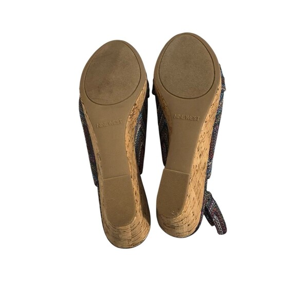 EUC Nine West ABBE Boho Cork Wedge Sandal Size 5 1/2 M Woven Hippie - Picture 4 of 7